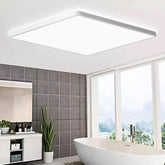 Close-up of LED ceiling lamp with flush mount